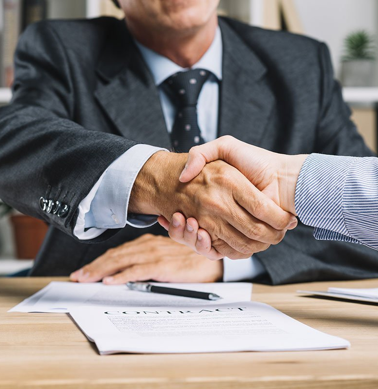 Two people shaking hands